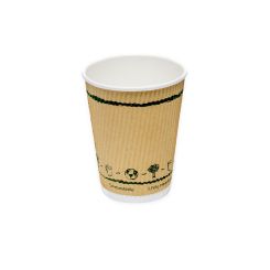 Compostable 12oz Kraft Ripple Cup