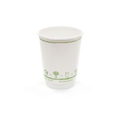 12oz Compostable Double Wall Paper Cup Generic White