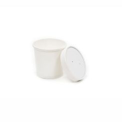 8-12oz Paperboard Vented Lid for Soup Container White