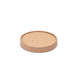 8-12oz Paperboard Vented Lid for Soup Container Kraft
