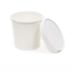26-32oz Paperboard Vented Lid for Soup Container White