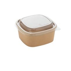 RPET Lids for 500 Square Paperboard Tray KRAFT
