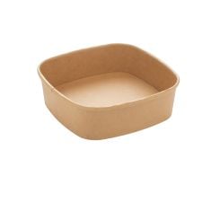 750ml (1000ml to the rim) Square Paperboard Tray KRAFT