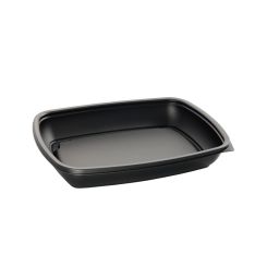 600ml Microwaveable PP Rectangular Tray Black