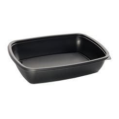 900ml Microwaveable PP Rectangular Tray Black