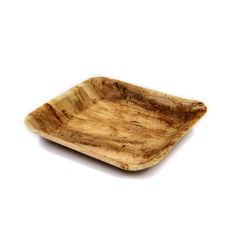 Biodegradable Square Palm Leaf Plate 17x17cm Natural