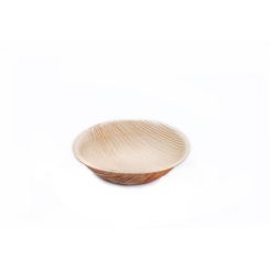 Biodegradable Round Palm Leaf Bowl 9cm Natural