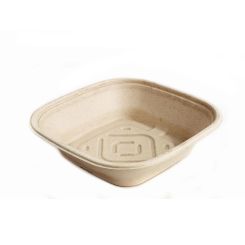 2250ml Bagasse Square Catering Bowl Kraft