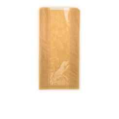 Small Compostable Bread Bags with Perforated Window KRAFT