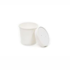 8-12oz Paperboard Vented Lid for Soup Container White