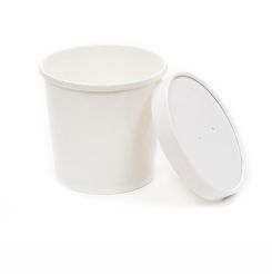 26-32oz Paperboard Vented Lid for Soup Container White