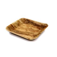 Biodegradable Square Palm Leaf Plate 17x17cm Natural