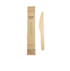 Biodegradable Wooden Knife Individually Wrapped