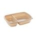 2 Compartment Small Microwaveable PP Tray 600/300ml Beige
